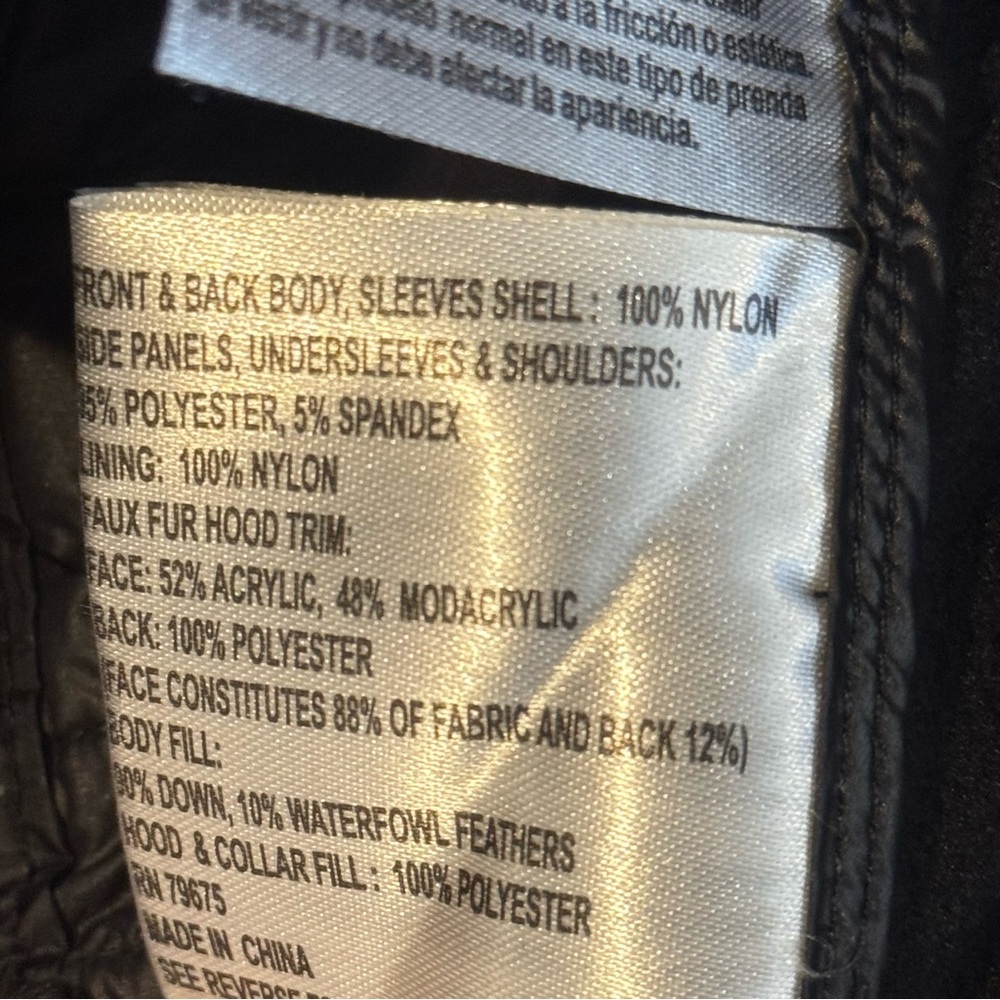 Michael Kors, black down puffer, parka fur lined hood coat jacket, XL - Picture 15 of 15